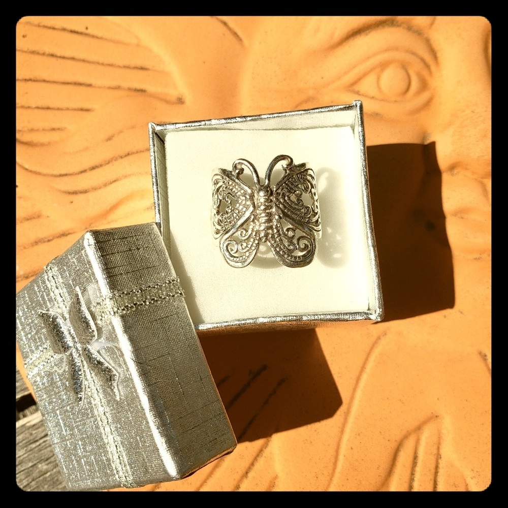 Silver Butterfly Ring